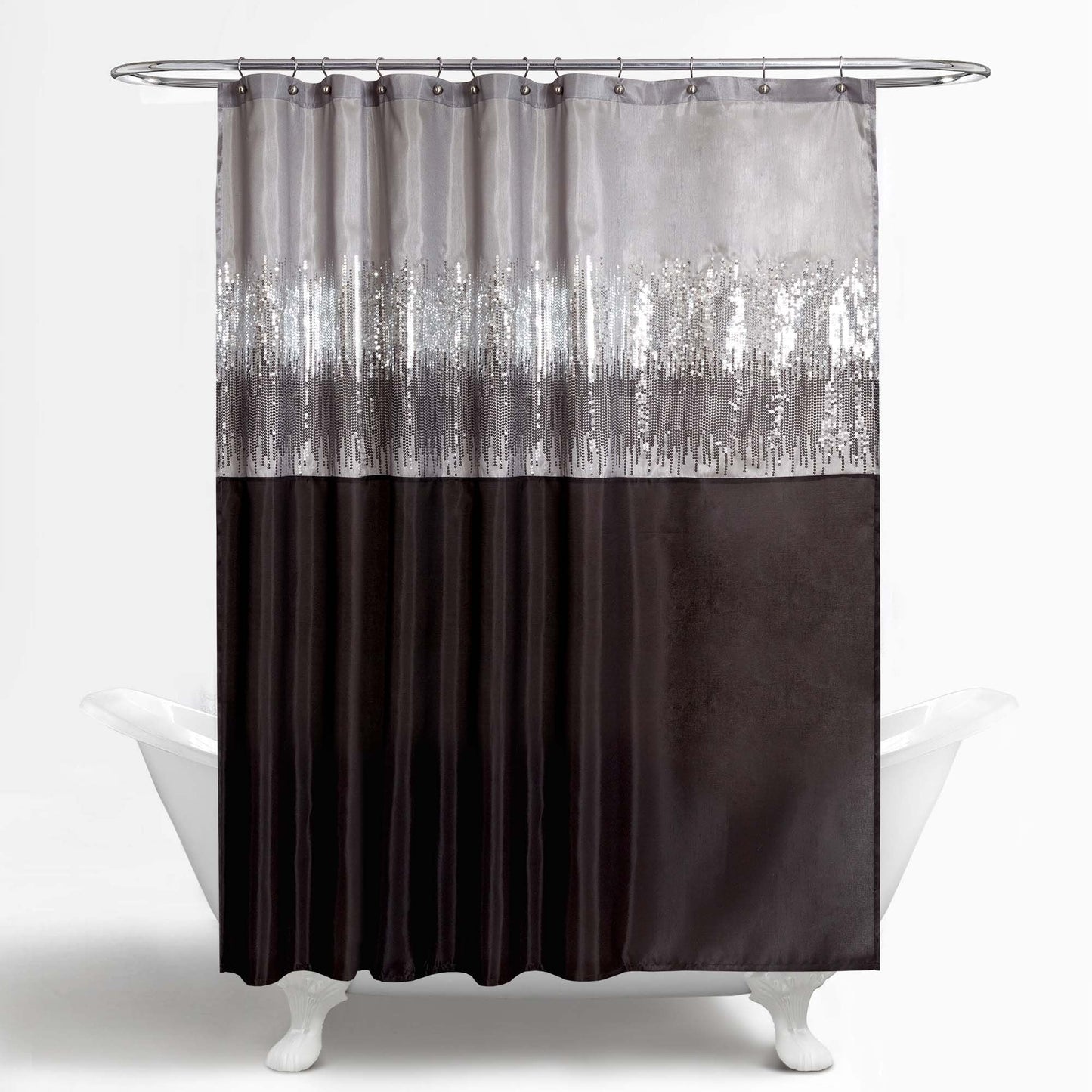 Silver Orchid Gregor Abstract Night Sky Two-tone Shower Curtain