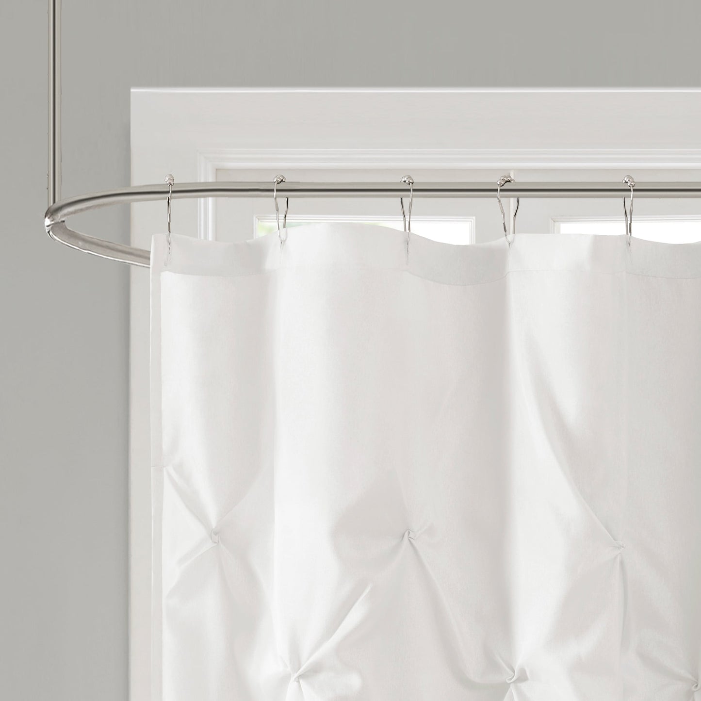 Madison Park Laurel Tufted Semi-Sheer Shower Curtain