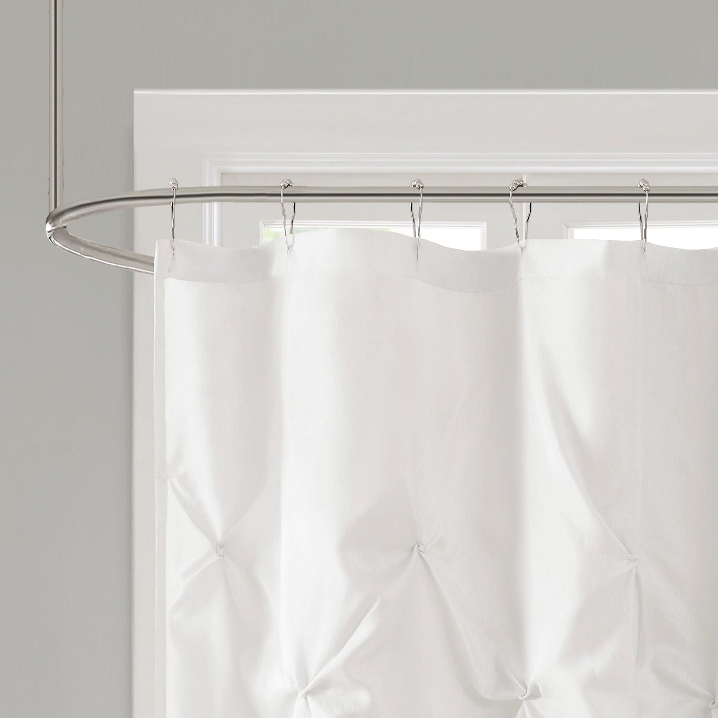 Madison Park Laurel Tufted Semi-Sheer Shower Curtain