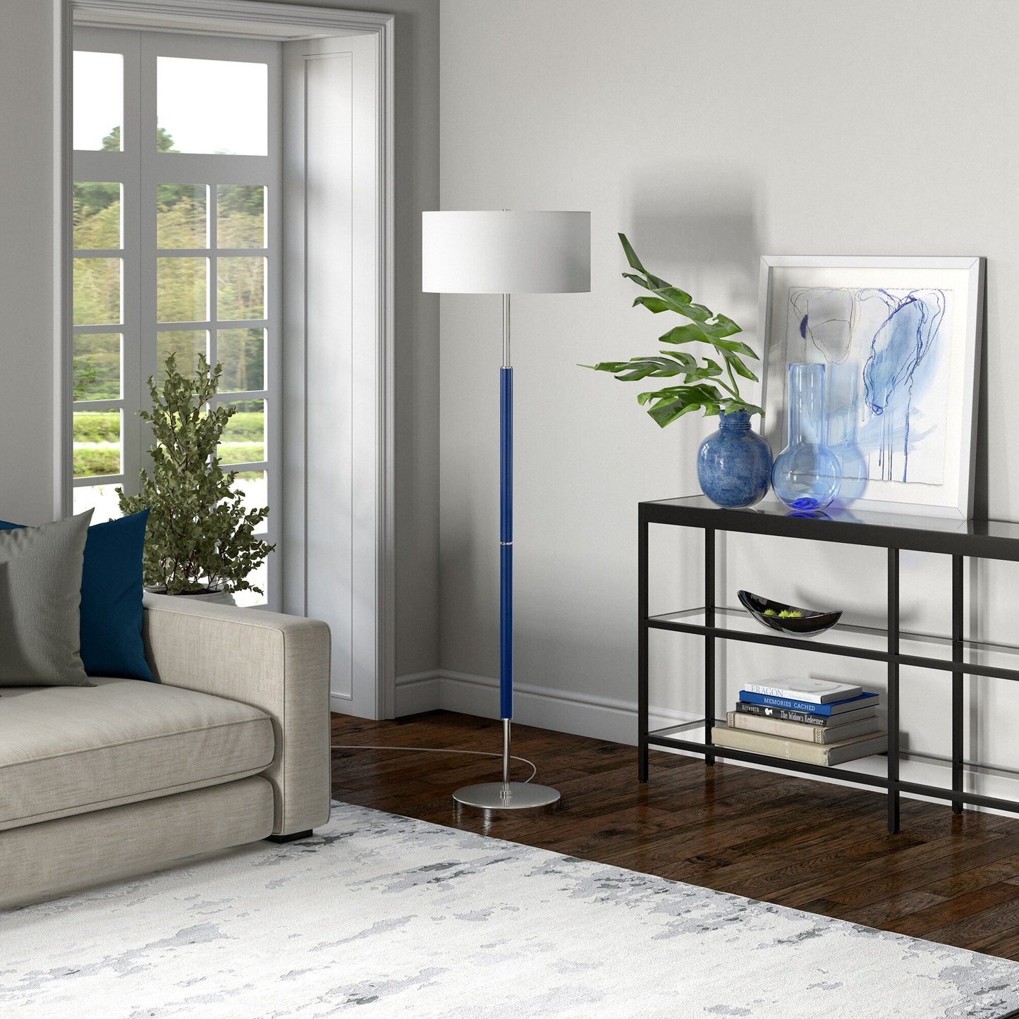 Simone 2-Light Floor Lamp with Fabric Shade