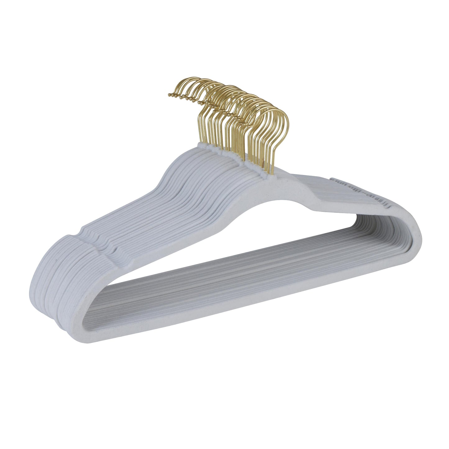 Simplify 25 Pack Slim Velvet Gold Hook Hangers - 17.7 x 9