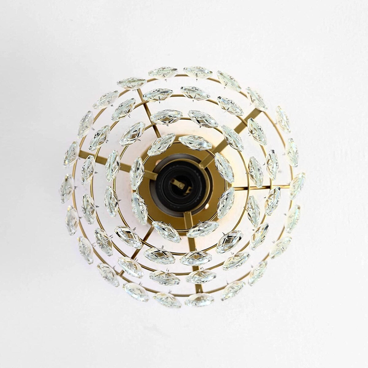WINGBO Small Crystal Ceiling Light Fixture Mini Semi Flush Mount... - N/A