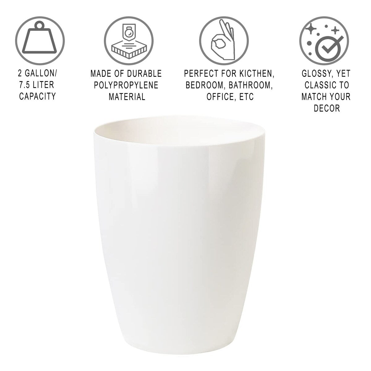 Small Trash Can – Open Top Garbage Cans for Kitchen, Office, Dorm, Bathroom, etc. –Waste Can for Compact/Tight Spaces