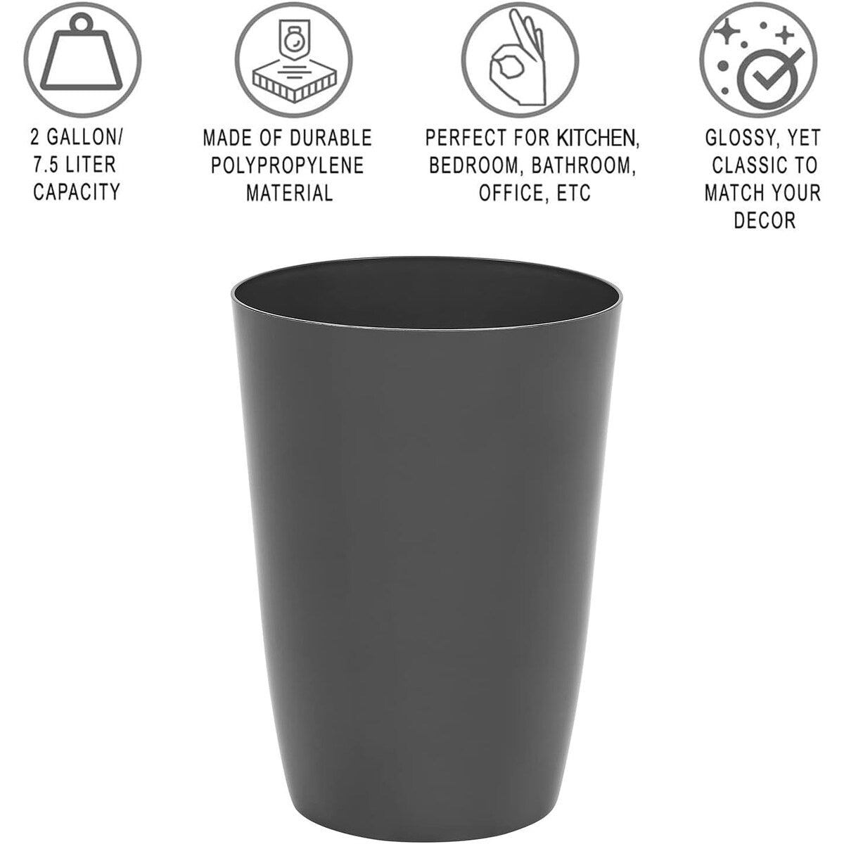 Small Trash Can – Open Top Garbage Cans for Kitchen, Office, Dorm, Bathroom, etc. –Waste Can for Compact/Tight Spaces