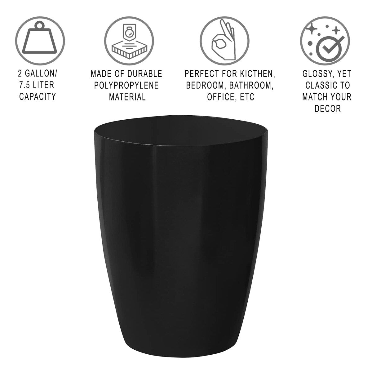 Small Trash Can – Open Top Garbage Cans for Kitchen, Office, Dorm, Bathroom, etc. –Waste Can for Compact/Tight Spaces