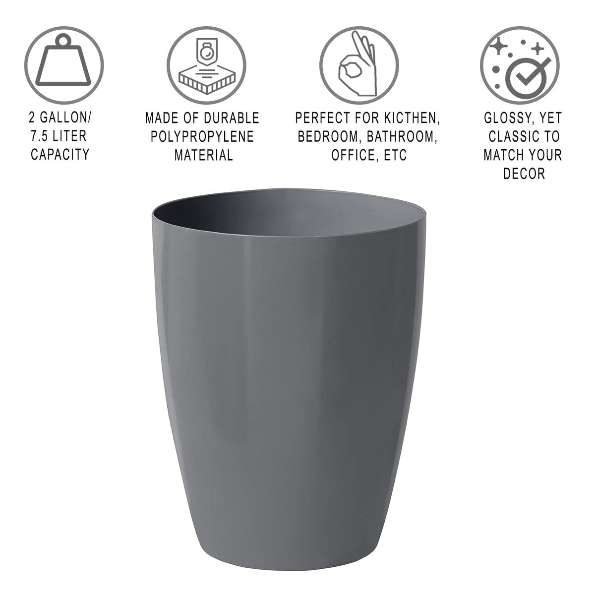 Small Trash Can – Open Top Garbage Cans for Kitchen, Office, Dorm, Bathroom, etc. –Waste Can for Compact/Tight Spaces