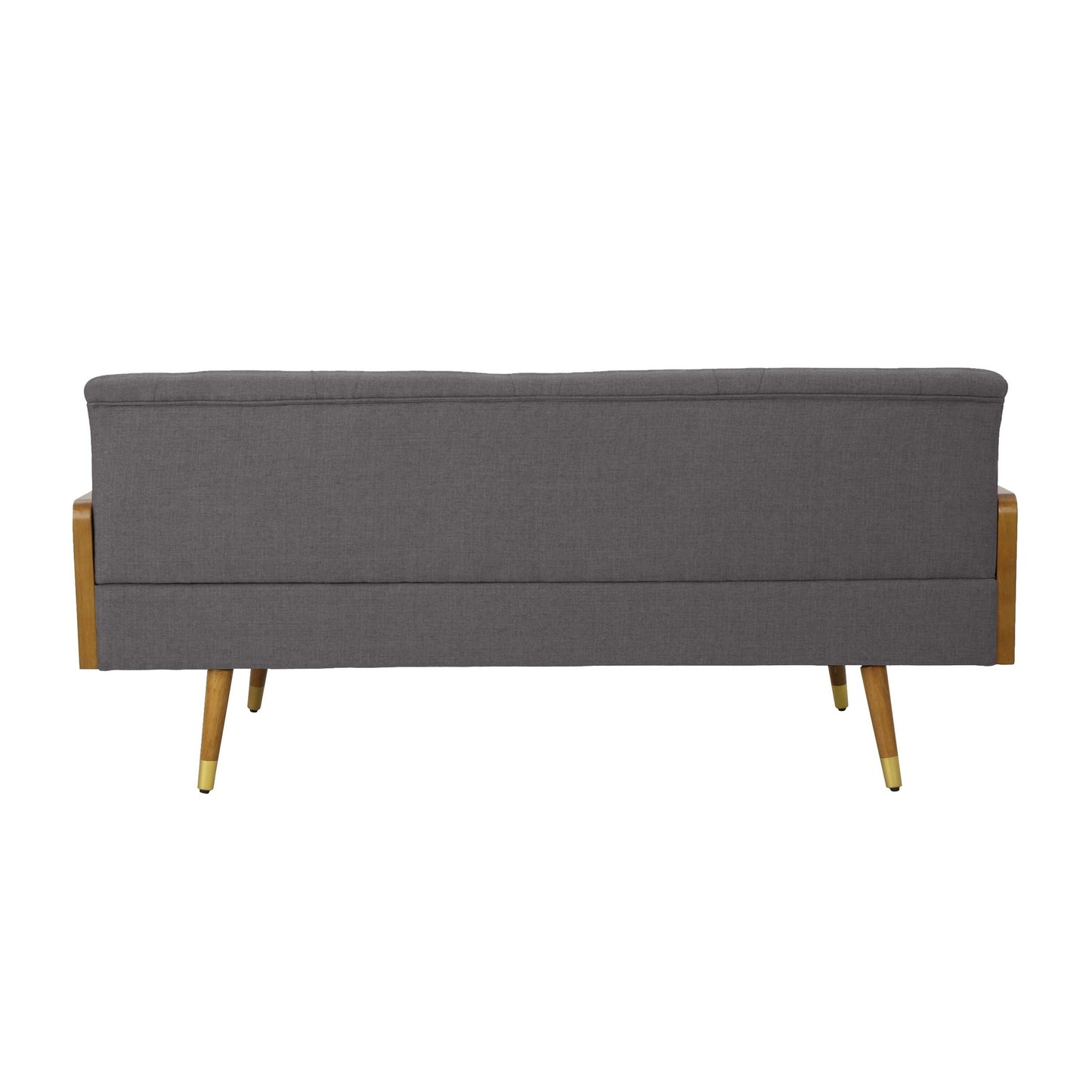 Canapé 72 pouces, design contemporain capitonné, gris foncé, marron