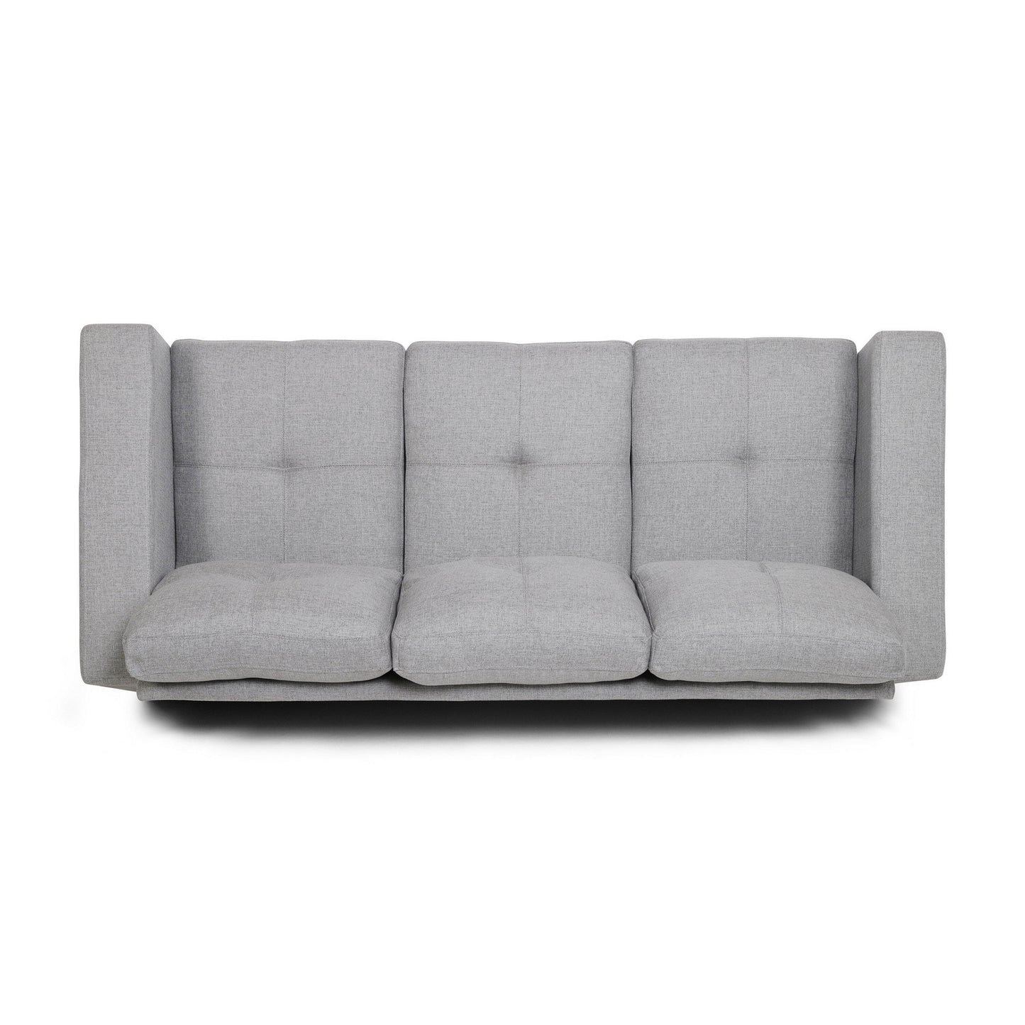 Canapé 76 pouces, confortable, moderne, avec coussins en tissu gris capitonné lisse