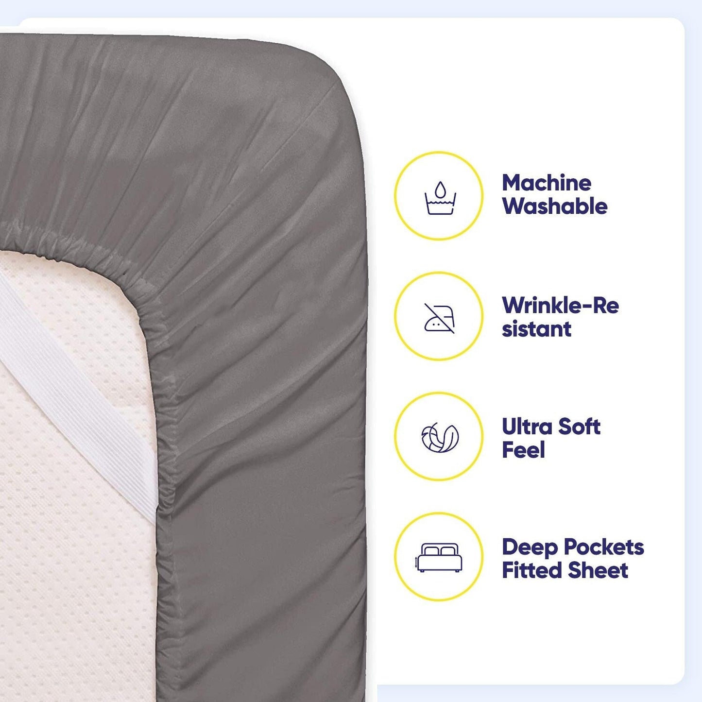 Soft Brushed Microfiber 7-piece Split King Sheet Set - 4 Pillowcases