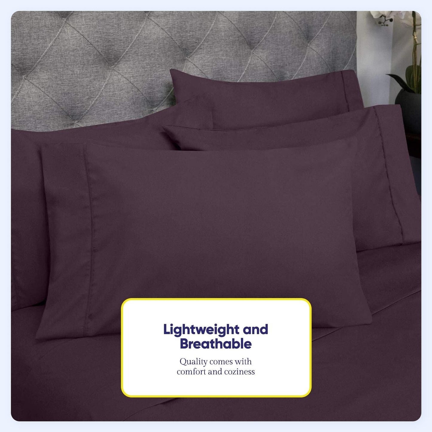 Soft Brushed Microfiber 7-piece Split King Sheet Set - 4 Pillowcases