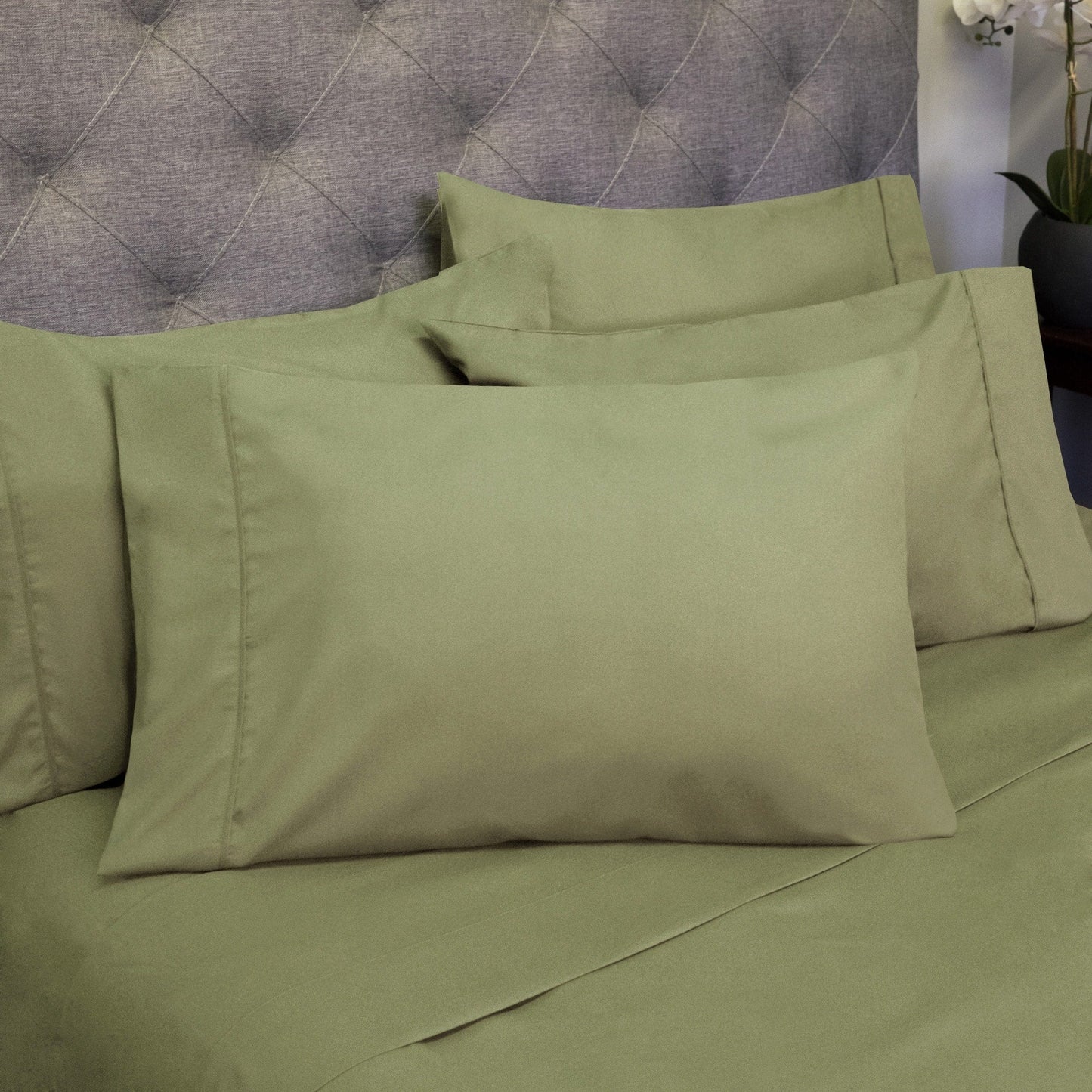 Soft Brushed Microfiber 7-piece Split King Sheet Set - 4 Pillowcases