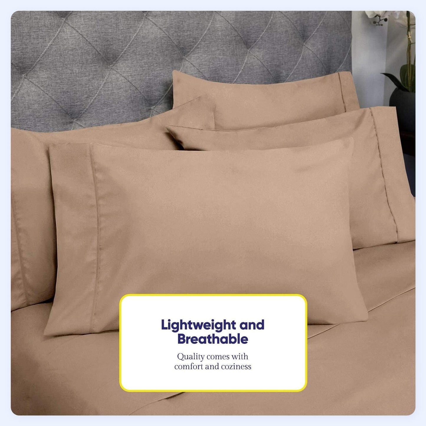Soft Brushed Microfiber 7-piece Split King Sheet Set - 4 Pillowcases