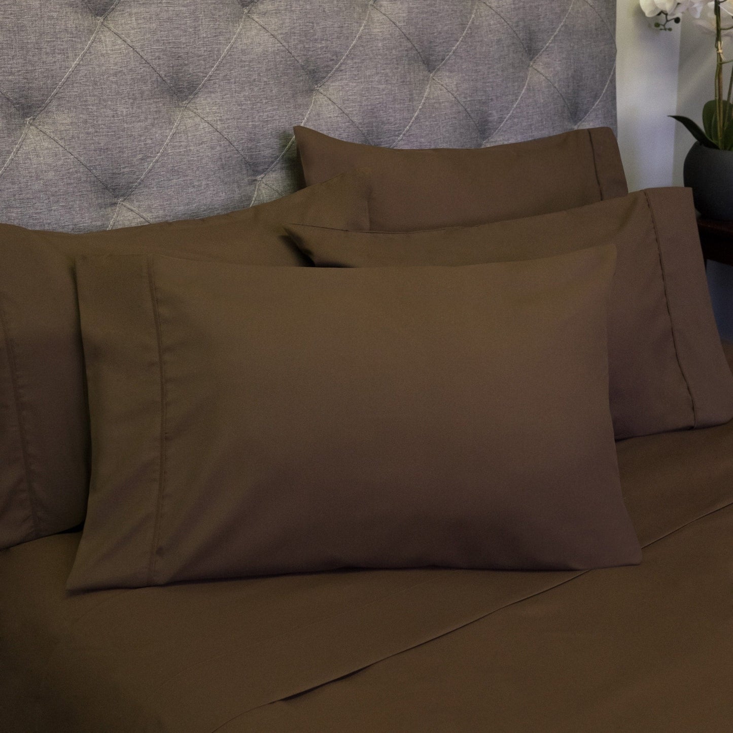 Soft Brushed Microfiber 7-piece Split King Sheet Set - 4 Pillowcases