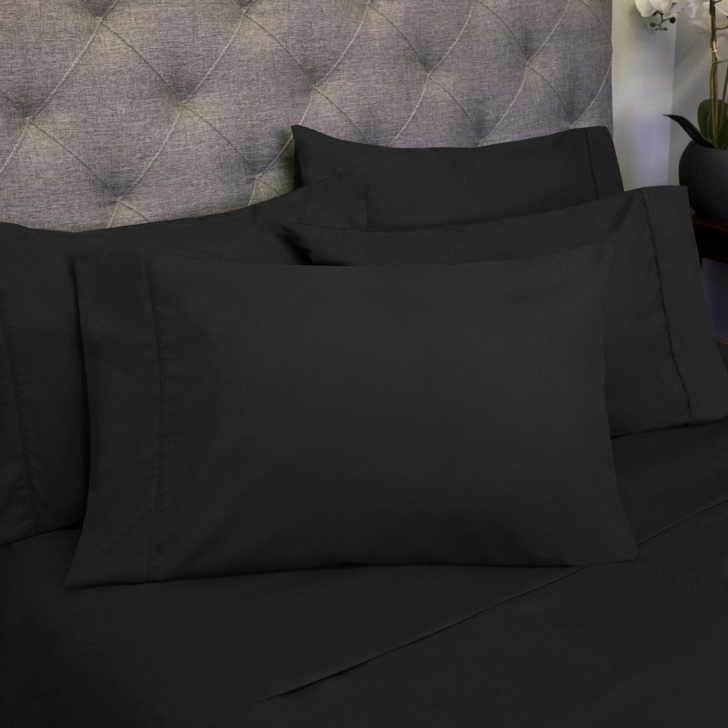Soft Brushed Microfiber 7-piece Split King Sheet Set - 4 Pillowcases