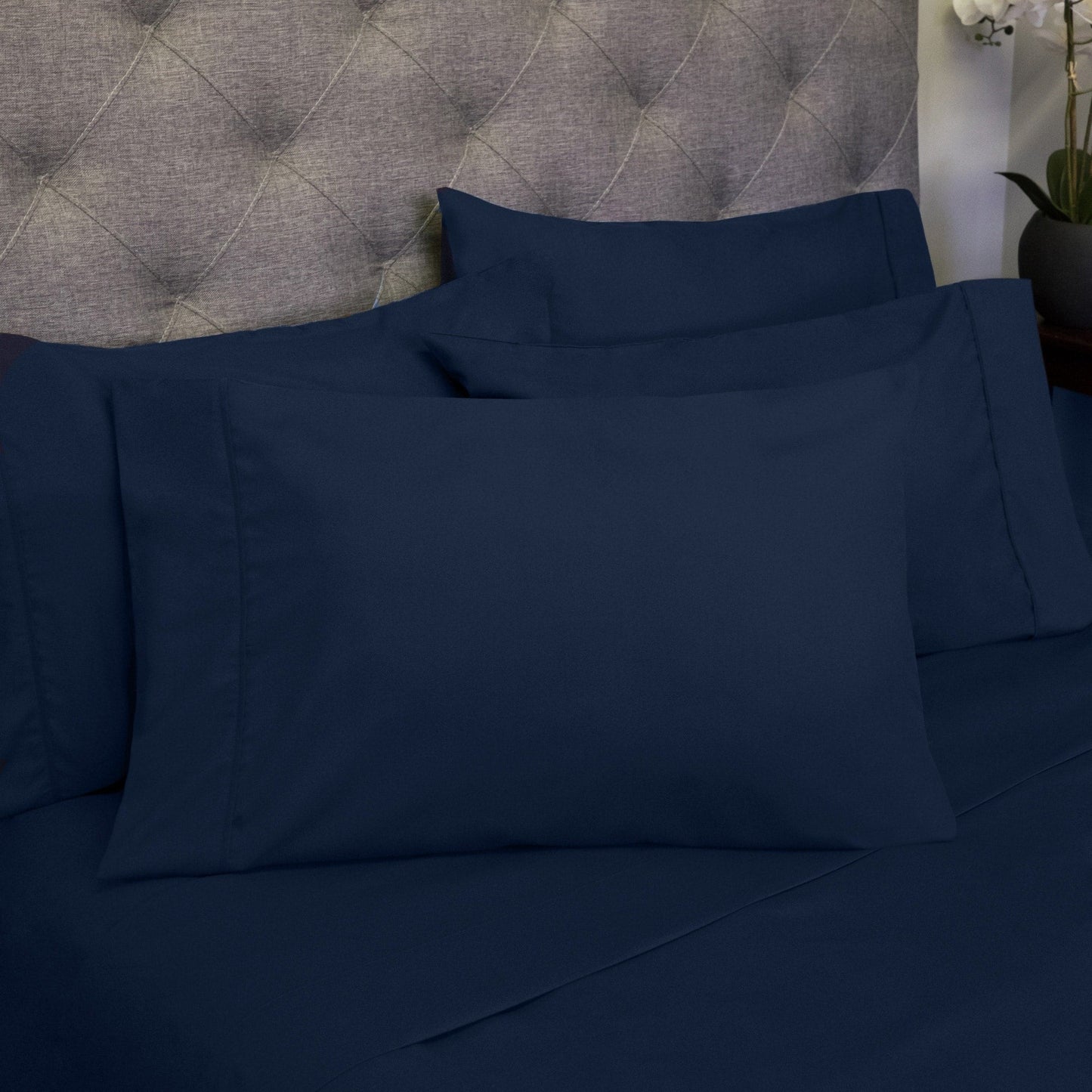 Soft Brushed Microfiber 7-piece Split King Sheet Set - 4 Pillowcases