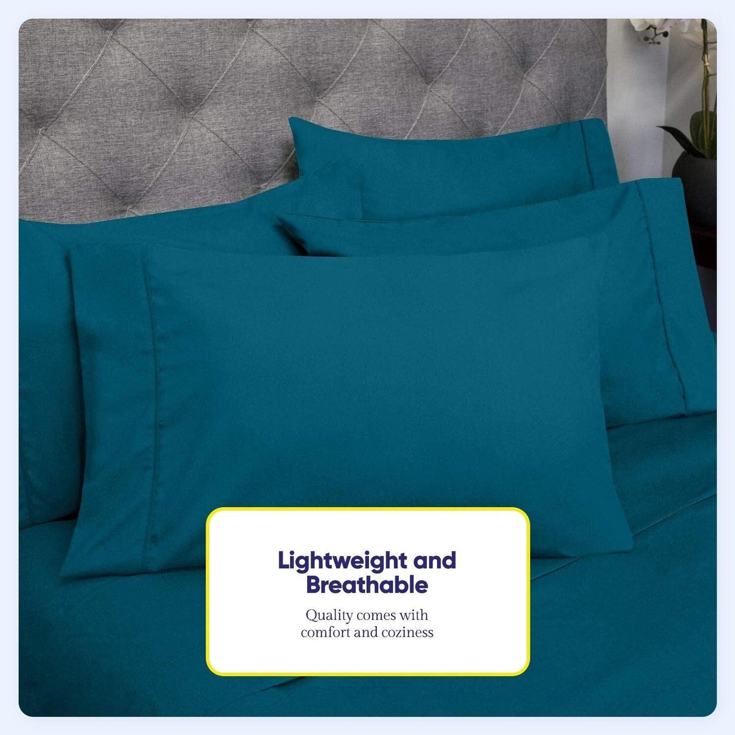 Soft Brushed Microfiber 7-piece Split King Sheet Set - 4 Pillowcases