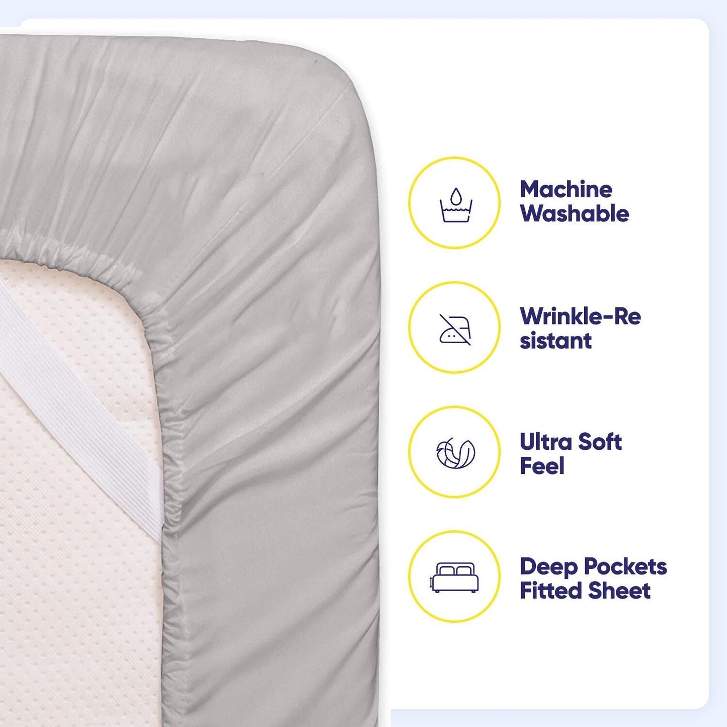 Soft Brushed Microfiber 7-piece Split King Sheet Set - 4 Pillowcases