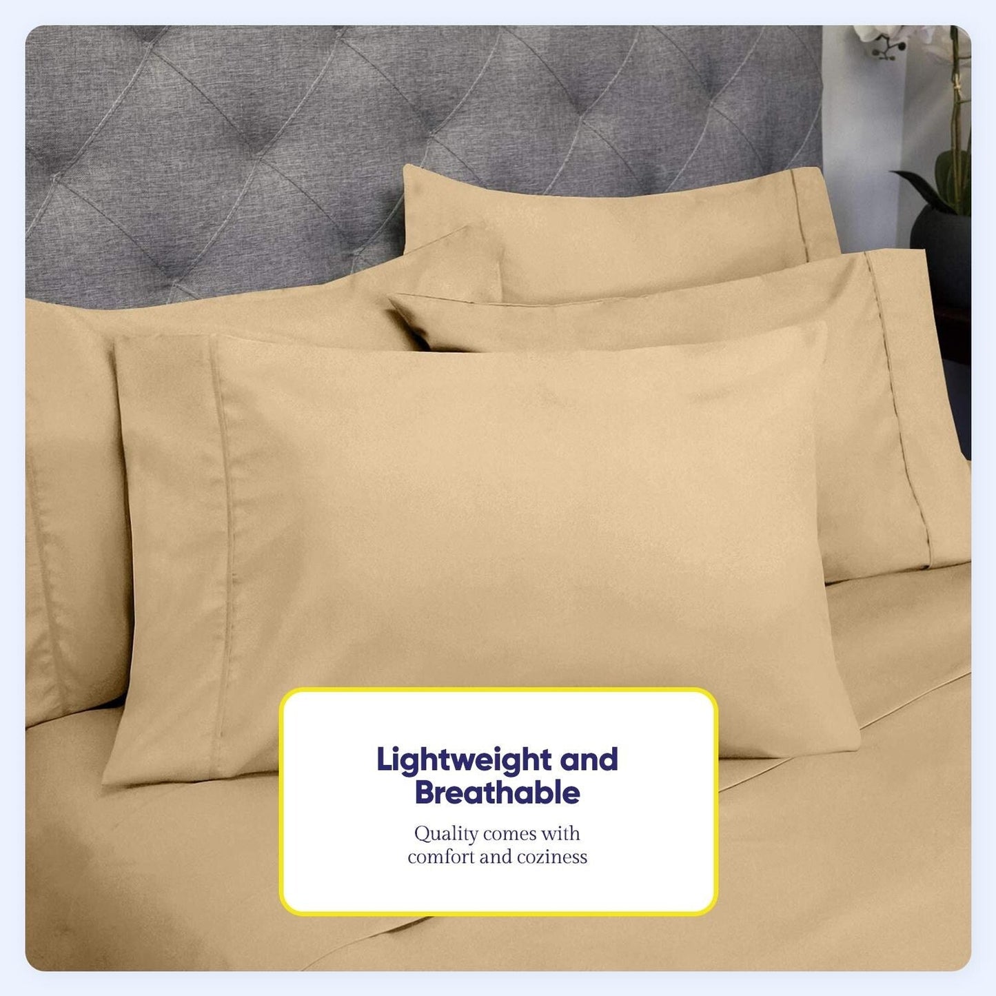 Soft Brushed Microfiber 7-piece Split King Sheet Set - 4 Pillowcases