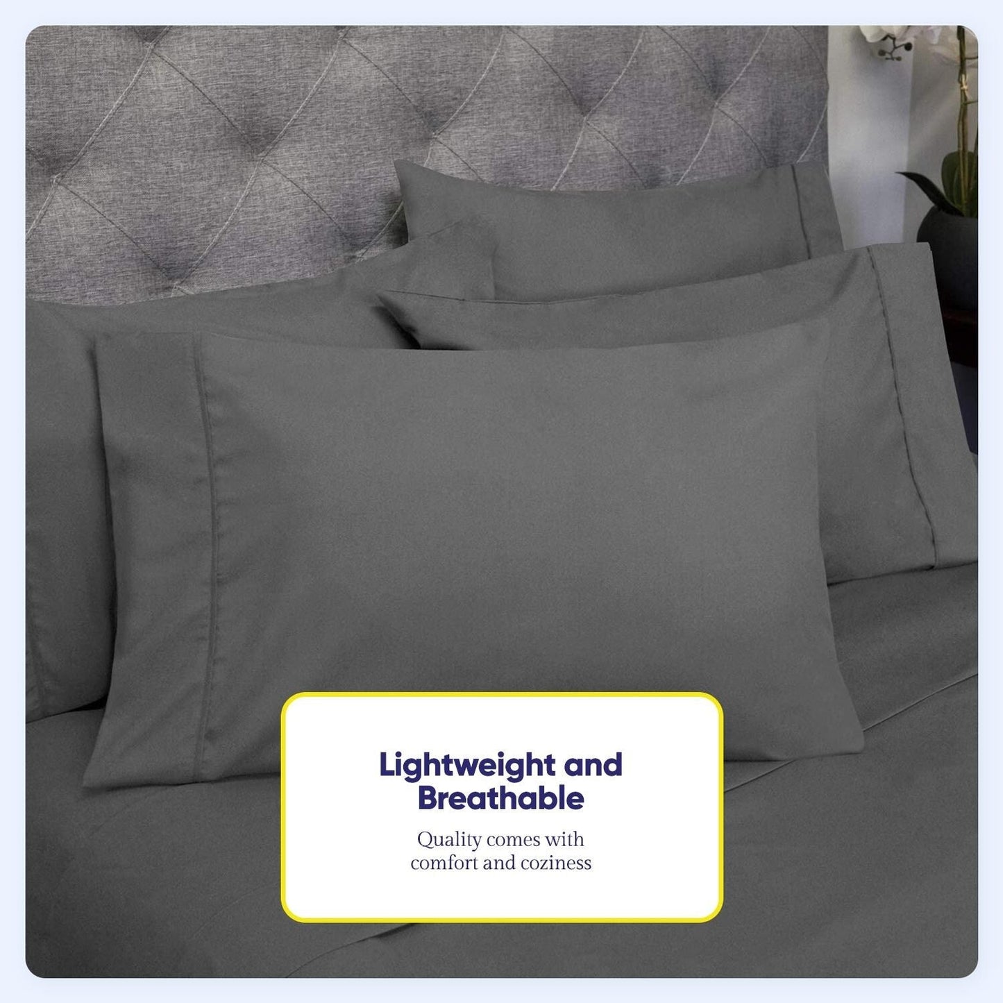 Soft Brushed Microfiber 7-piece Split King Sheet Set - 4 Pillowcases