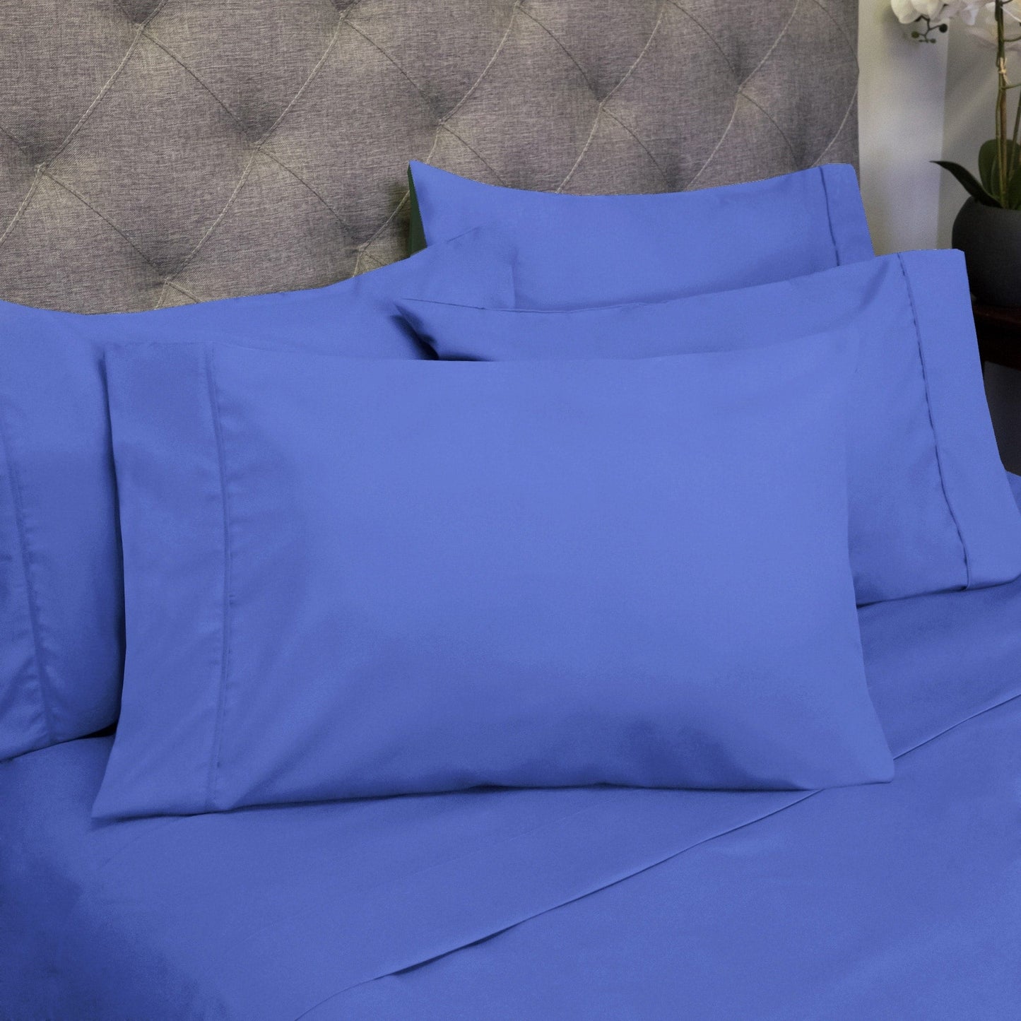 Soft Brushed Microfiber 7-piece Split King Sheet Set - 4 Pillowcases