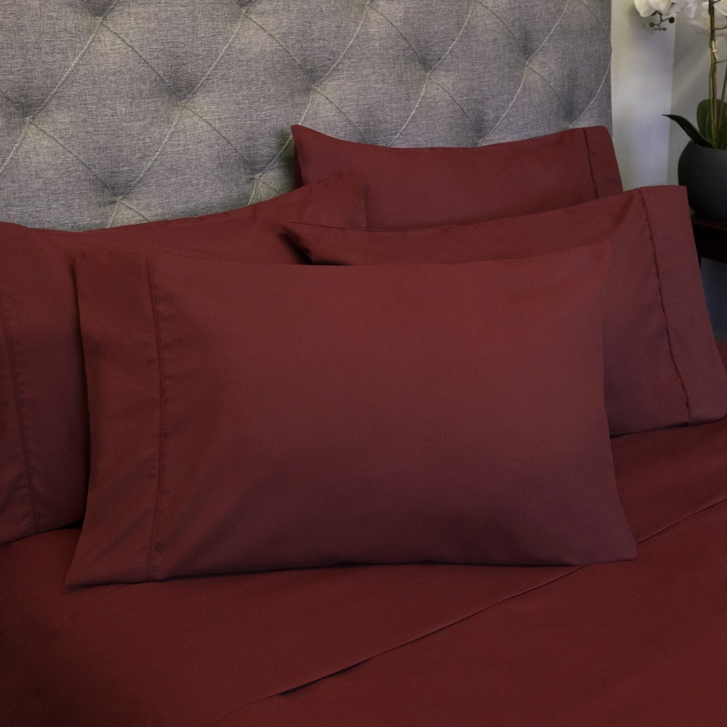 Soft Brushed Microfiber 7-piece Split King Sheet Set - 4 Pillowcases
