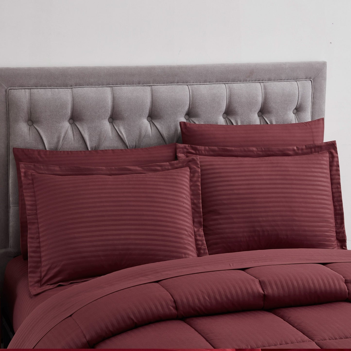 Soft Dobby 8-piece Striped Down Alternative Bed-in-a-Bag Set w/ Sheets