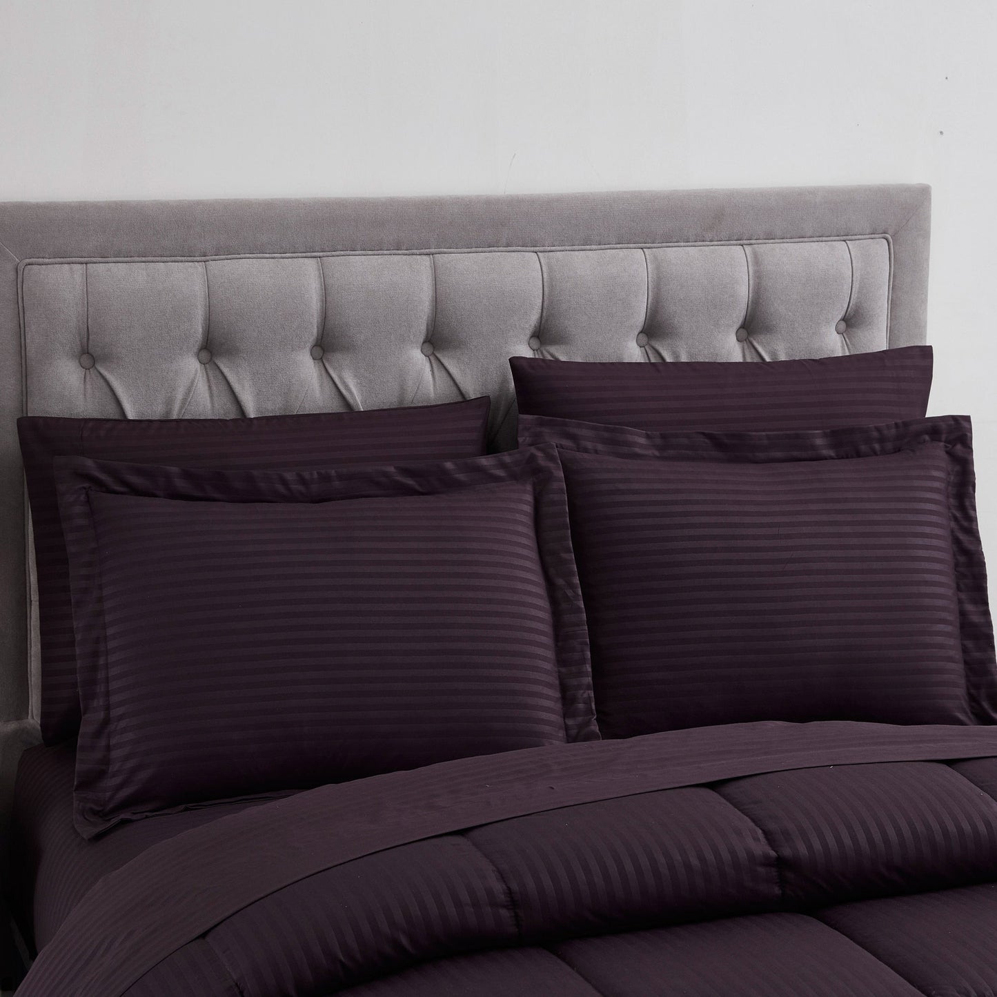 Soft Dobby 8-piece Striped Down Alternative Bed-in-a-Bag Set w/ Sheets