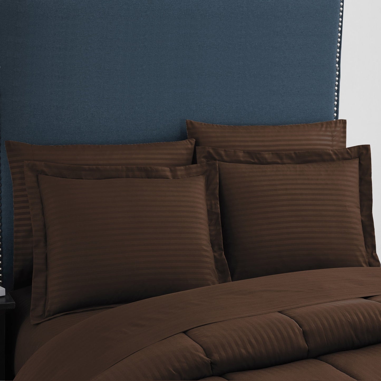 Soft Dobby 8-piece Striped Down Alternative Bed-in-a-Bag Set w/ Sheets