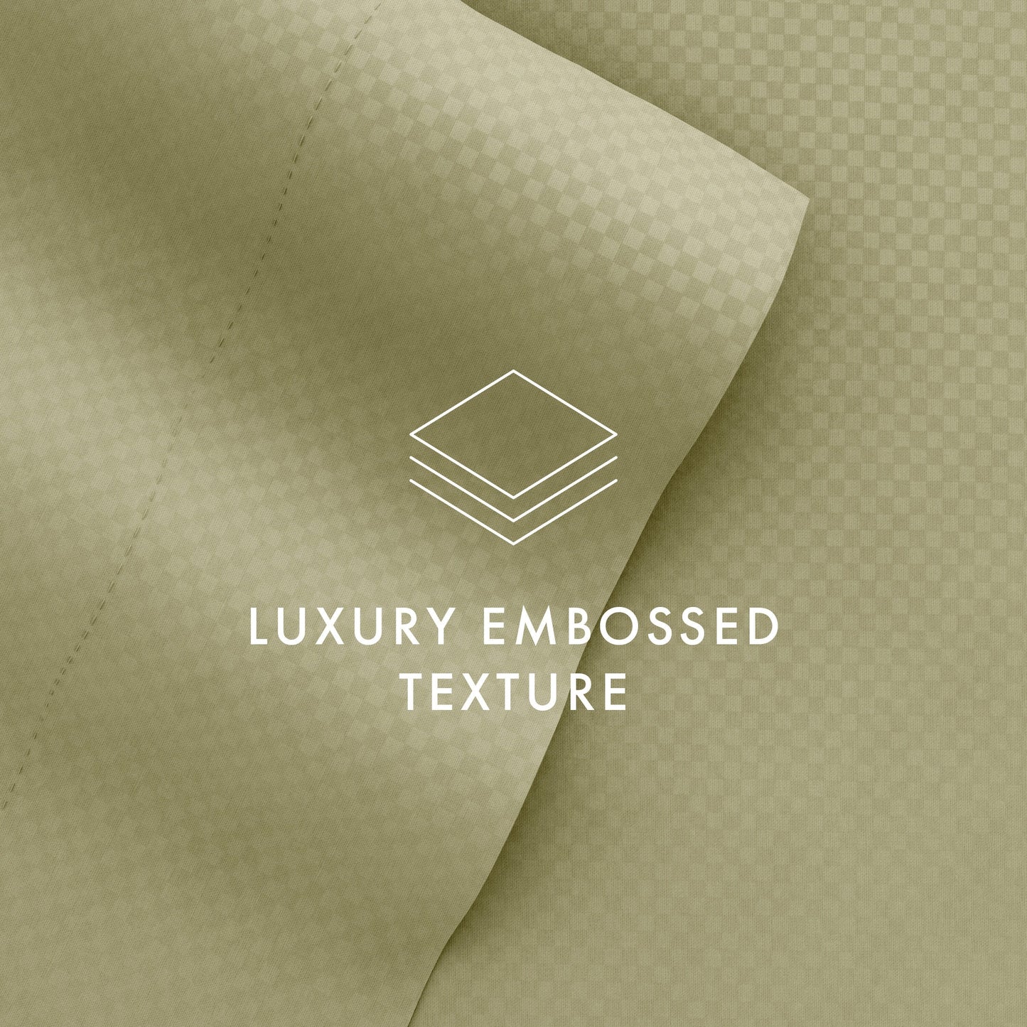 Soft Essentials Double Brushed Embossed Checkered 4PC Deep Pocket Bed Sheet Set