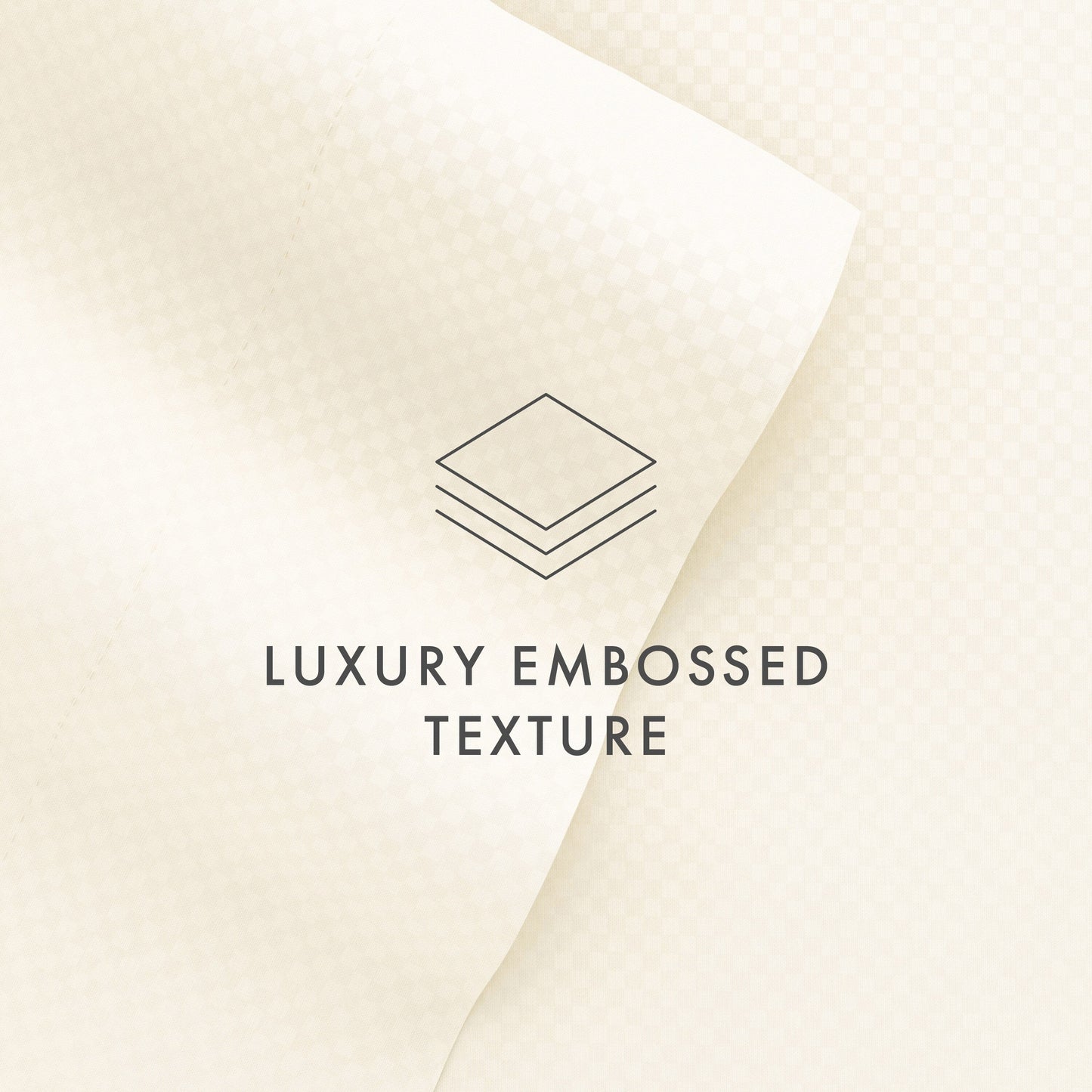 Soft Essentials Double Brushed Embossed Checkered 4PC Deep Pocket Bed Sheet Set