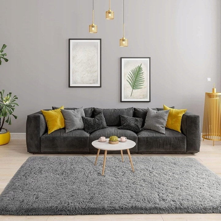 Soft Indoor Area Rug Modern Fluffy Home Carpet - 4' x 5.3'
