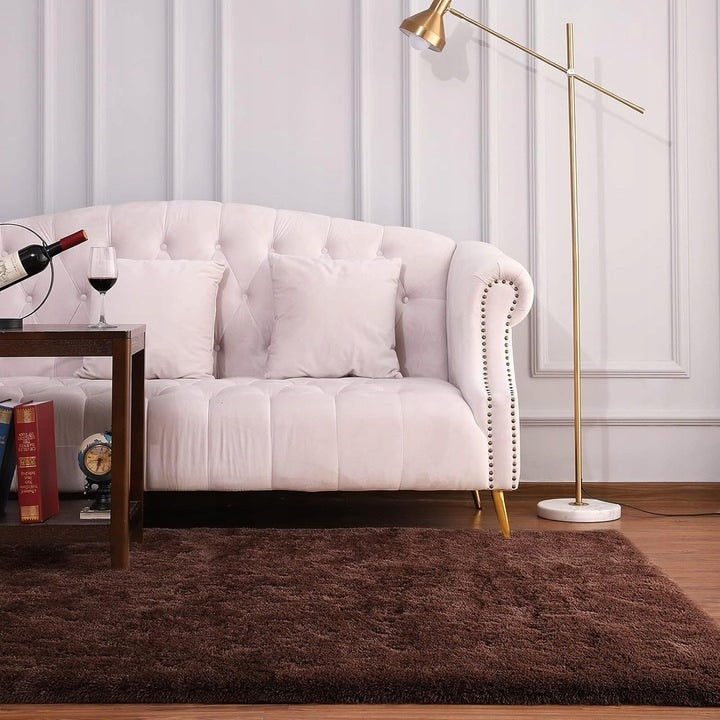 Soft Indoor Area Rug Modern Fluffy Home Carpet - 4' x 5.3'