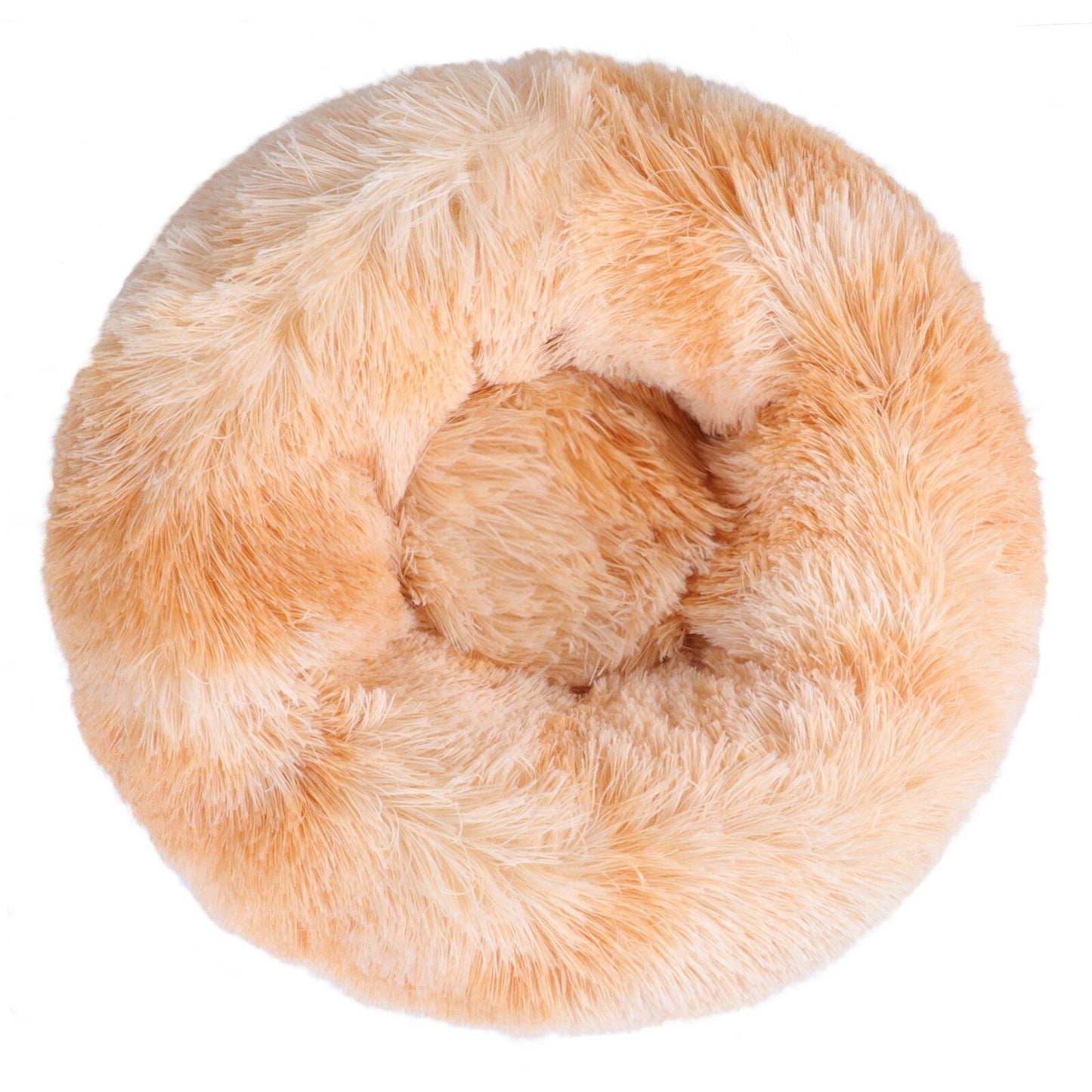 Long Plush Calming Pet Bed Round Donut Cuddler for Small Large Cat Dog