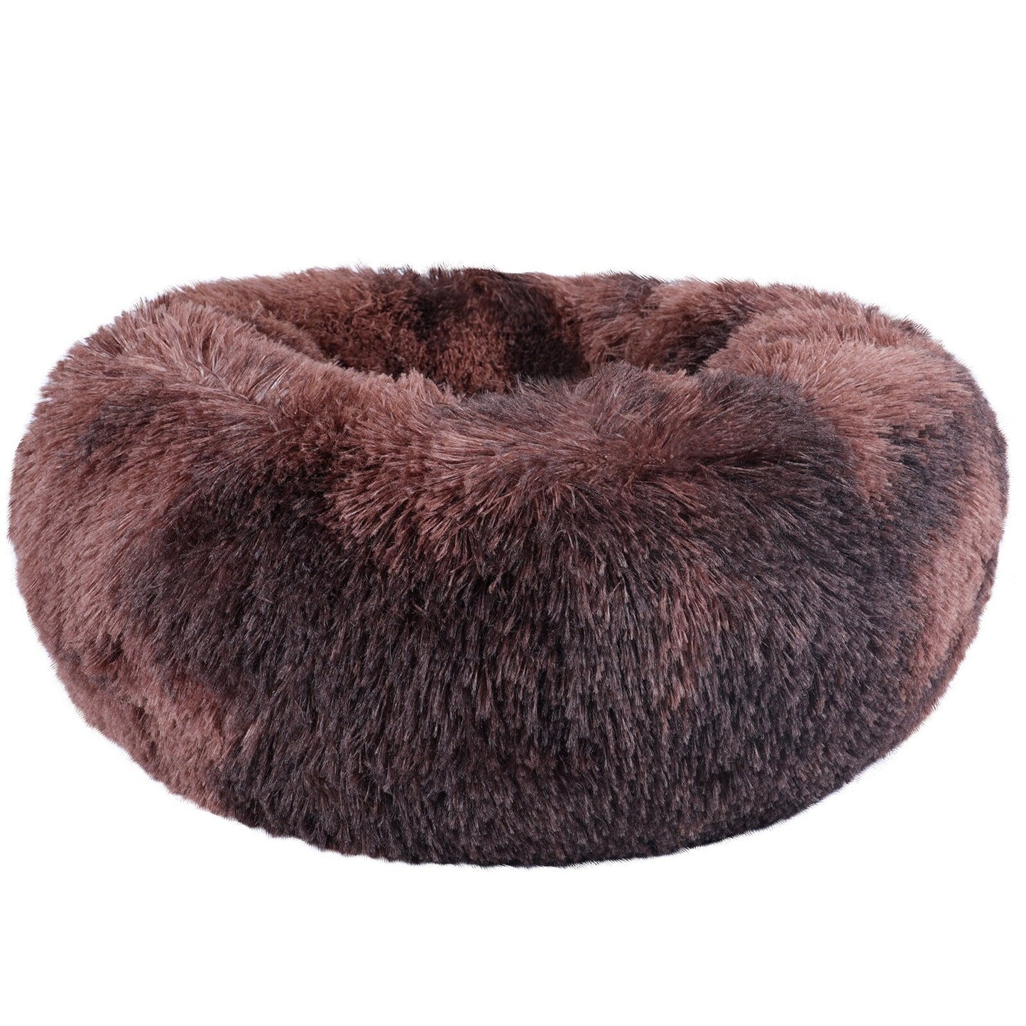Long Plush Calming Pet Bed Round Donut Cuddler for Small Large Cat Dog