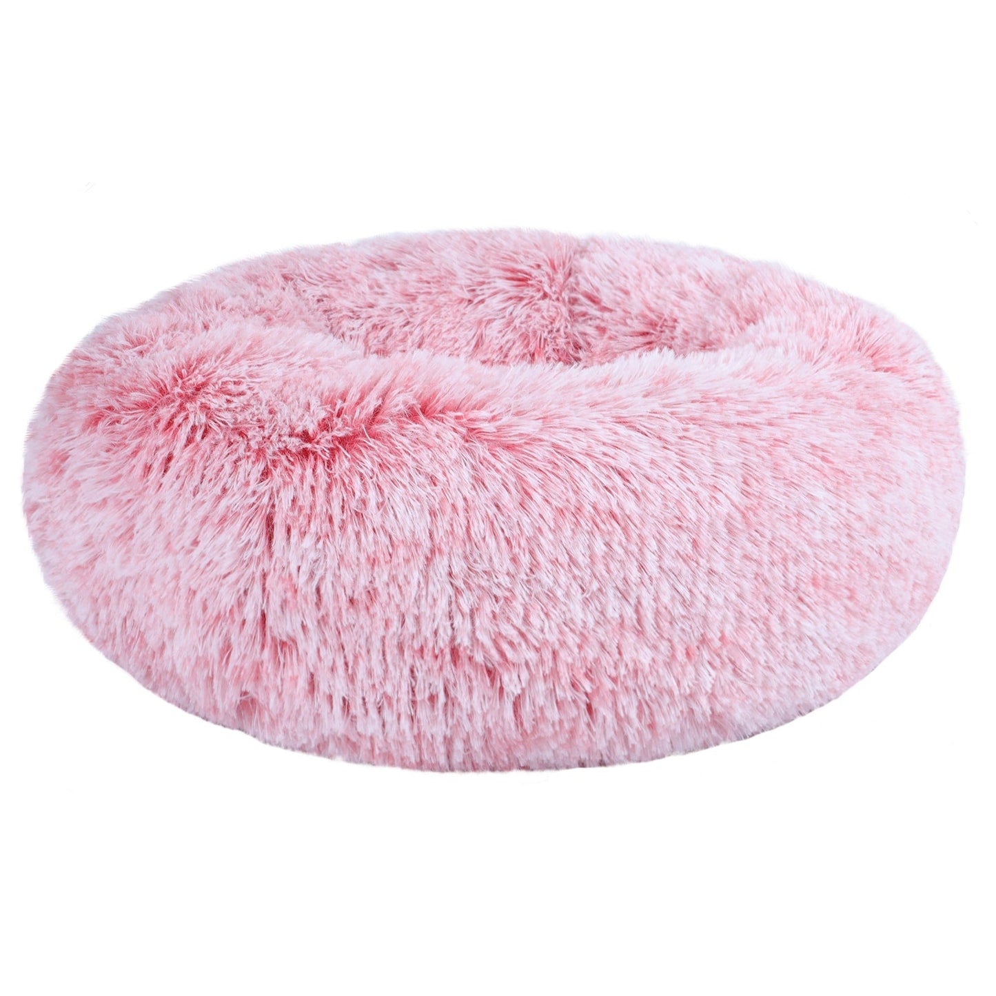 Long Plush Calming Pet Bed Round Donut Cuddler for Small Large Cat Dog