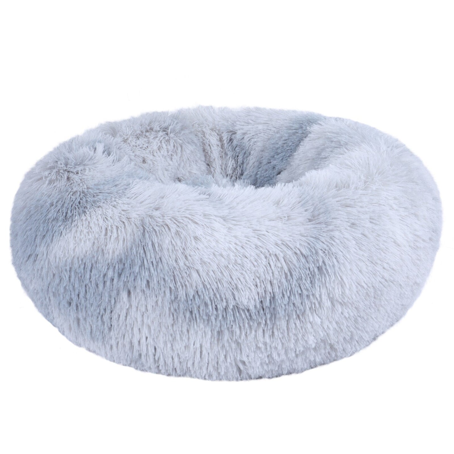Long Plush Calming Pet Bed Round Donut Cuddler for Small Large Cat Dog