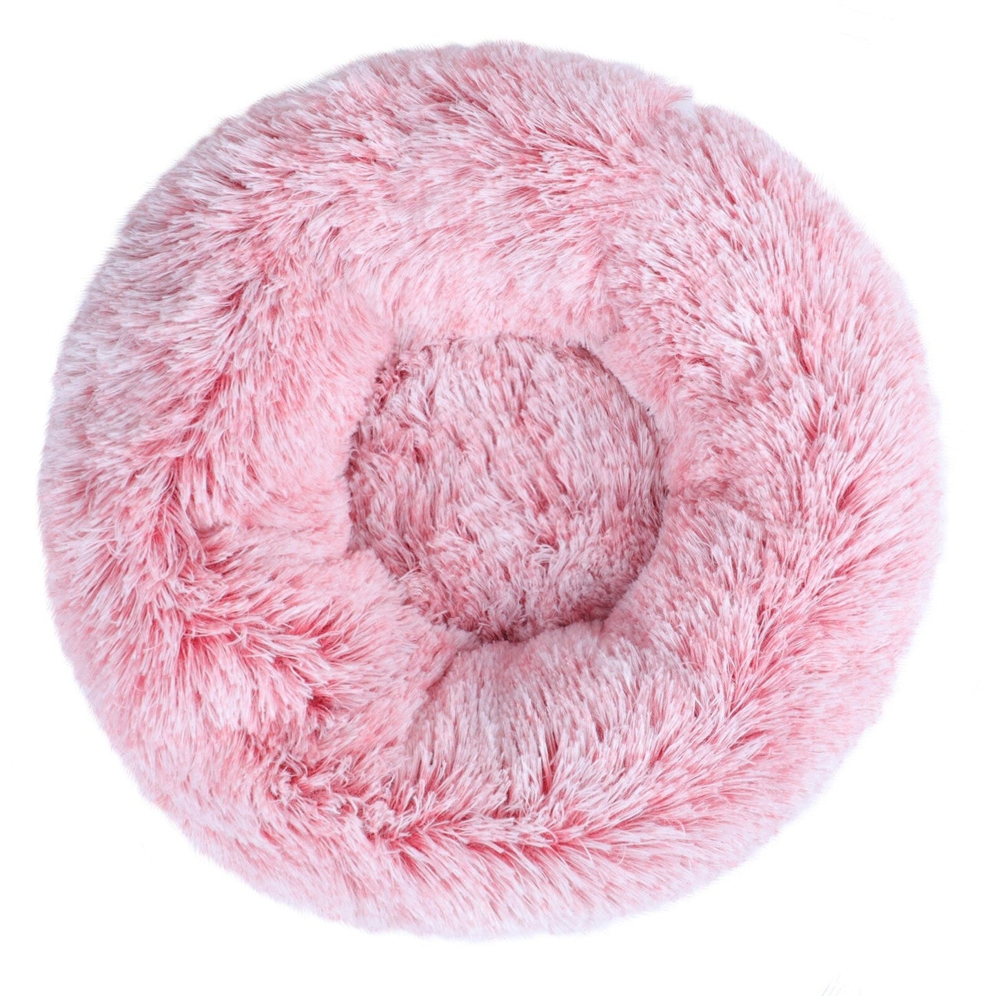 Long Plush Calming Pet Bed Round Donut Cuddler for Small Large Cat Dog