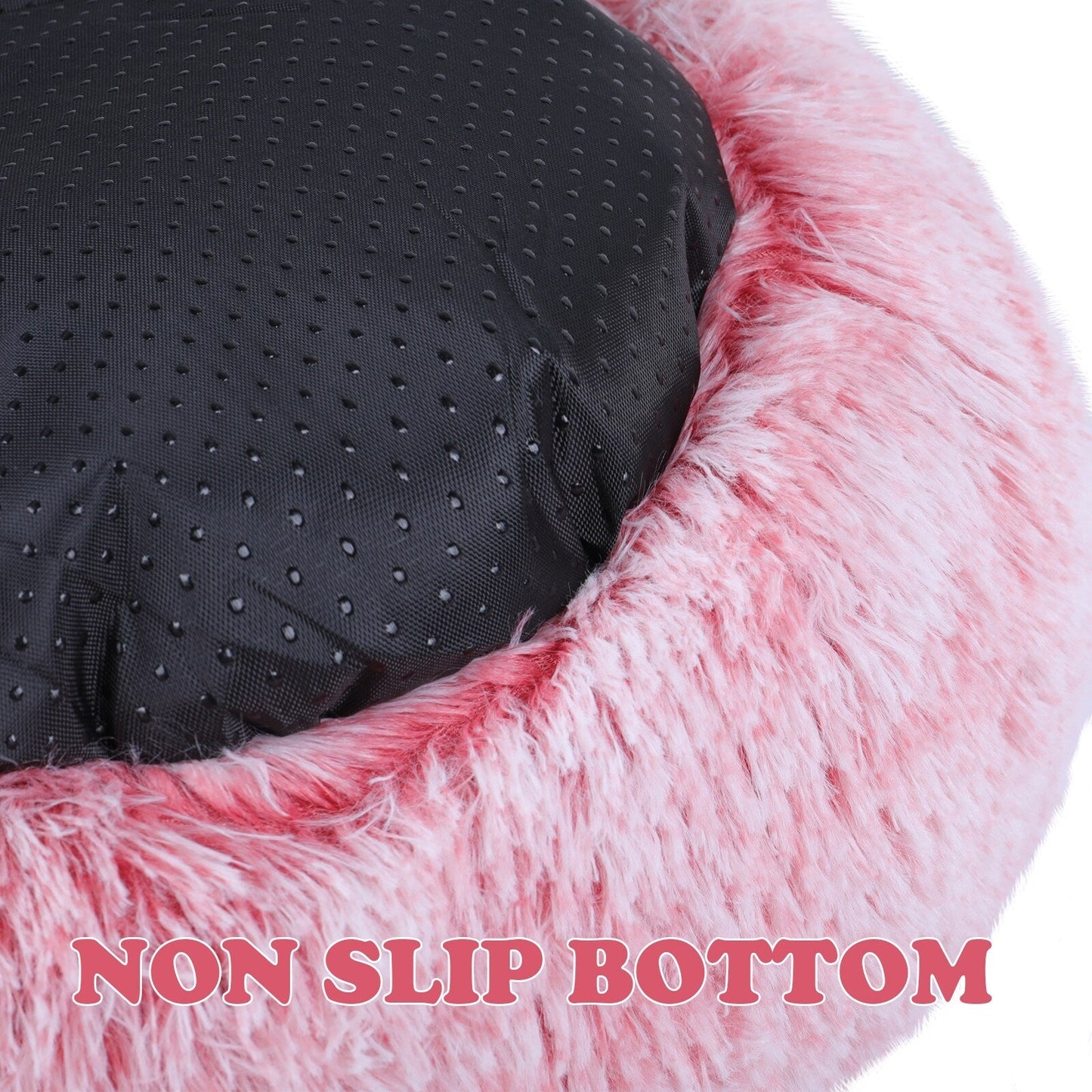 Long Plush Calming Pet Bed Round Donut Cuddler for Small Large Cat Dog