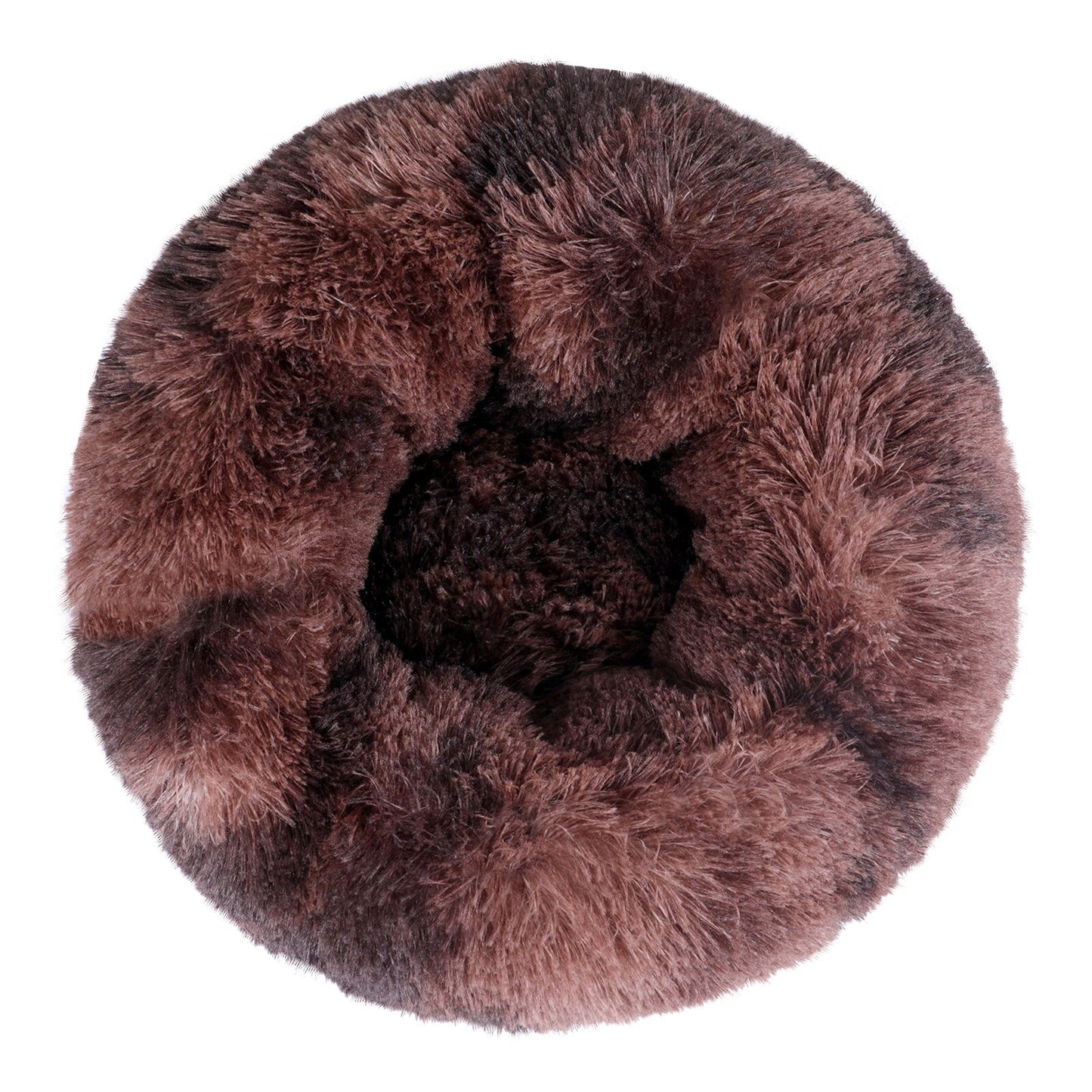 Long Plush Calming Pet Bed Round Donut Cuddler for Small Large Cat Dog
