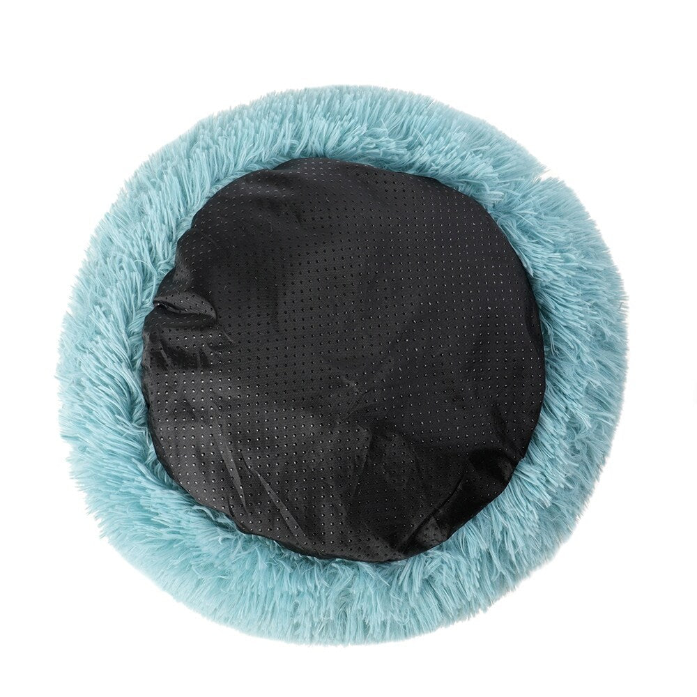 Long Plush Calming Pet Bed Round Donut Cuddler for Small Large Cat Dog