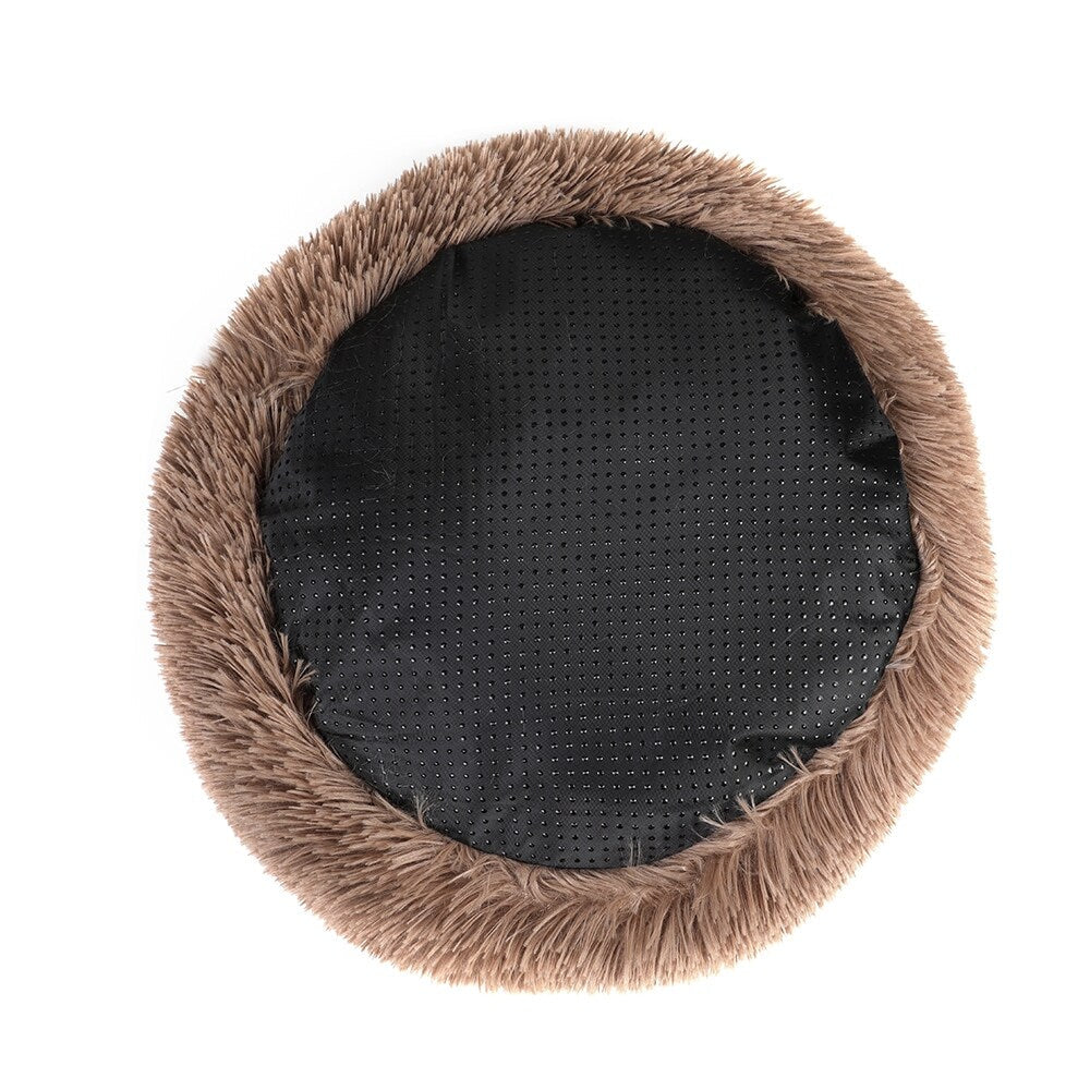 Long Plush Calming Pet Bed Round Donut Cuddler for Small Large Cat Dog
