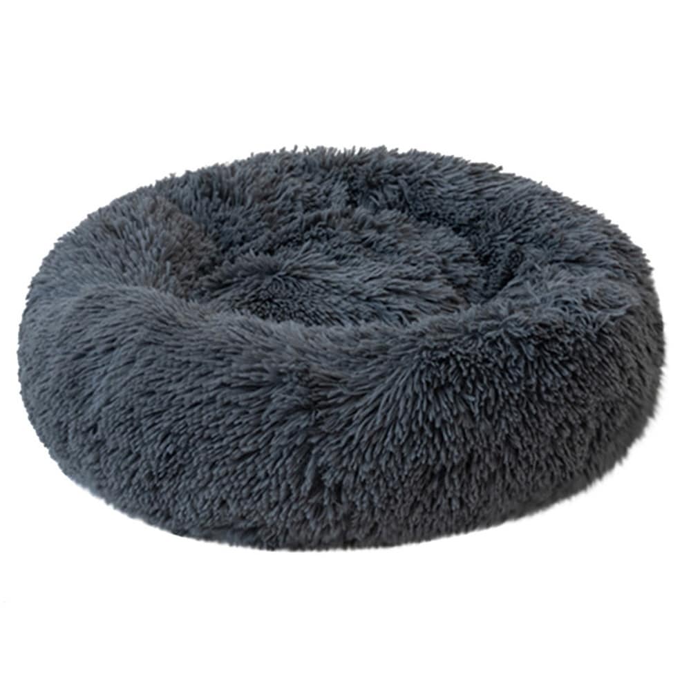 Long Plush Calming Pet Bed Round Donut Cuddler for Small Large Cat Dog
