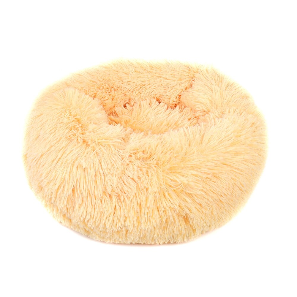 Long Plush Calming Pet Bed Round Donut Cuddler for Small Large Cat Dog