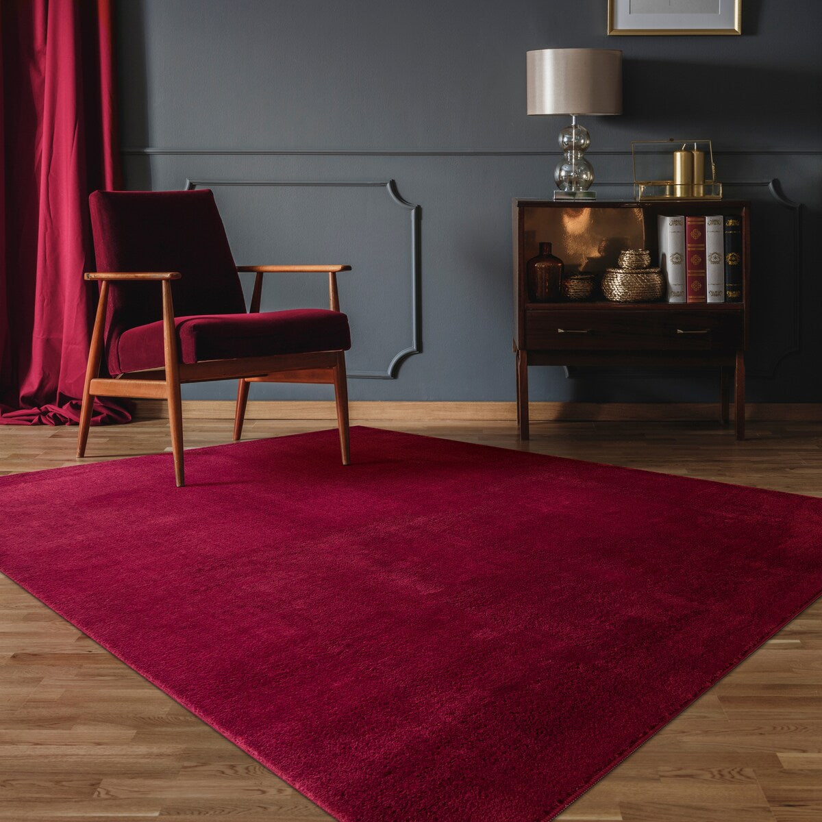 Soft Washable Area Rug with Anti-Slip Backing in solid Colors