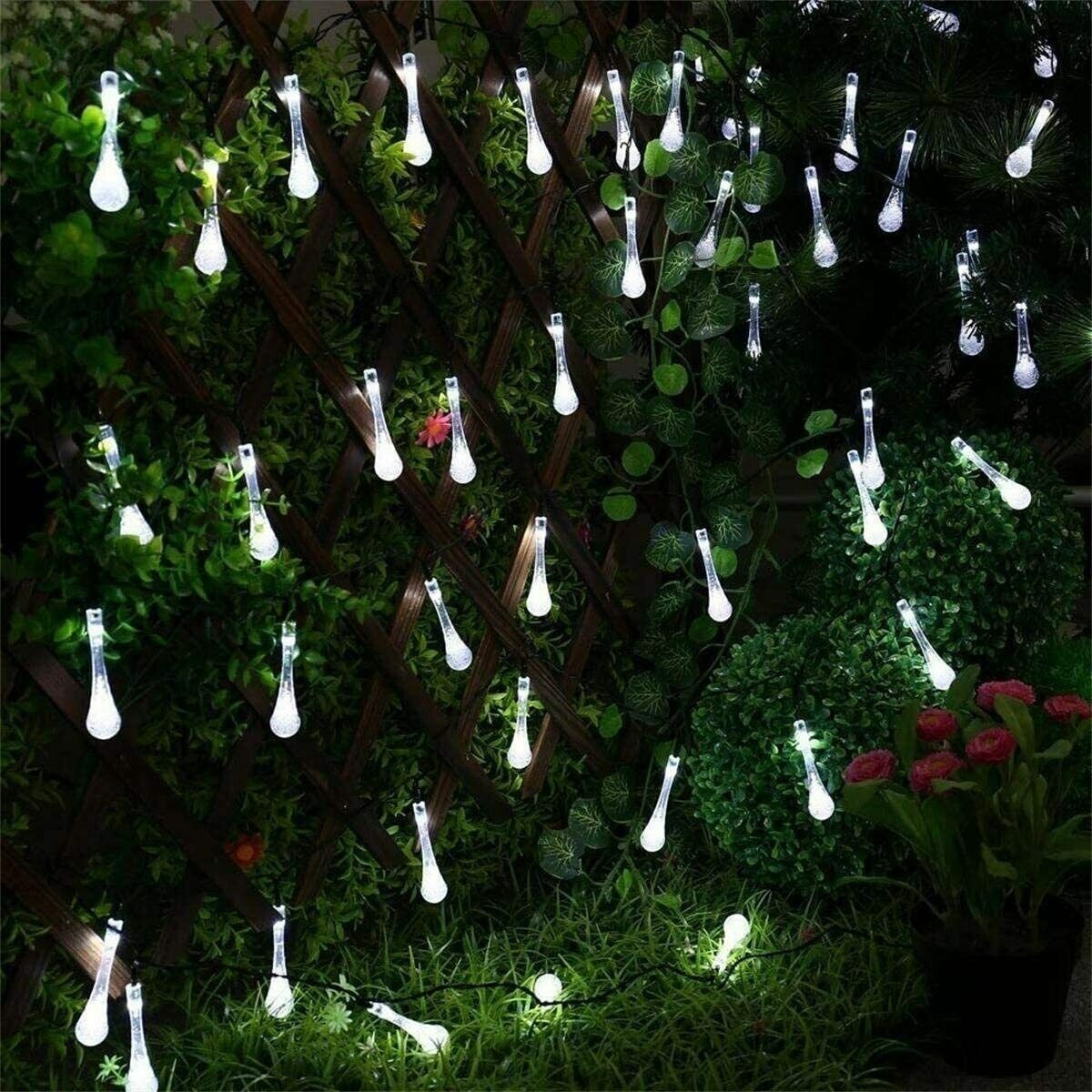 Solar Light String 21.4 Feet 30 LED Water Drops Solar