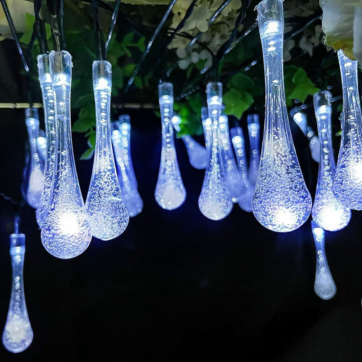Solar Light String 21.4 Feet 30 LED Water Drops Solar