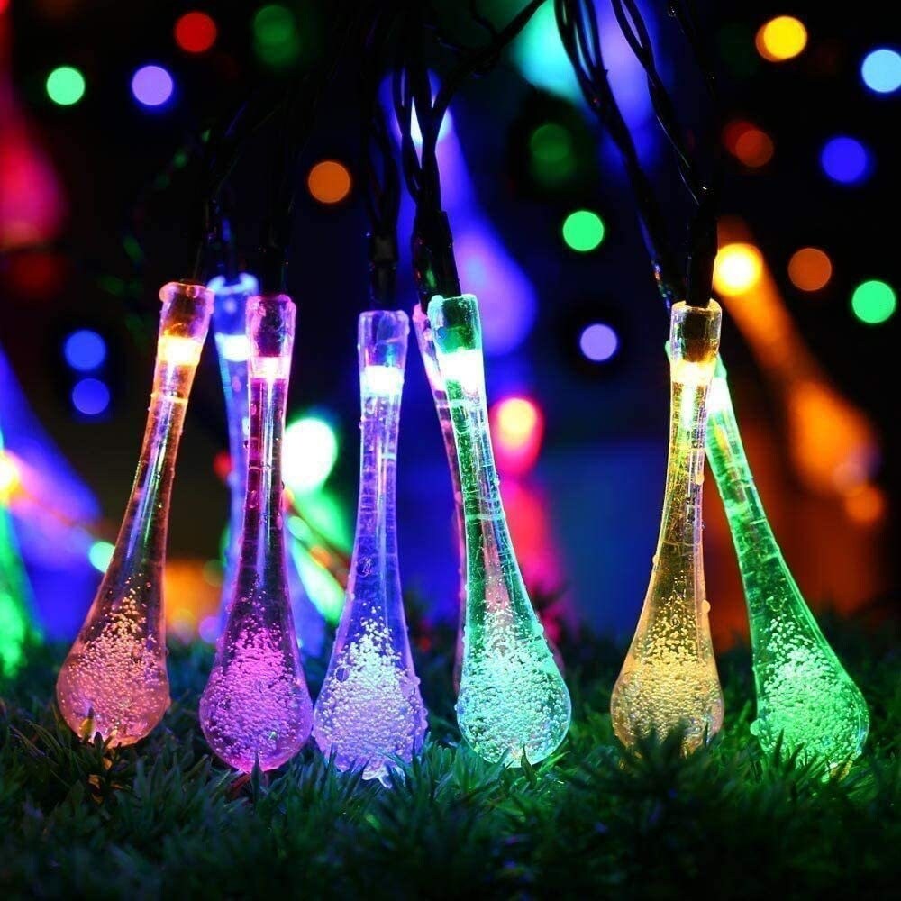 Solar Light String 21.4 Feet 30 LED Water Drops Solar