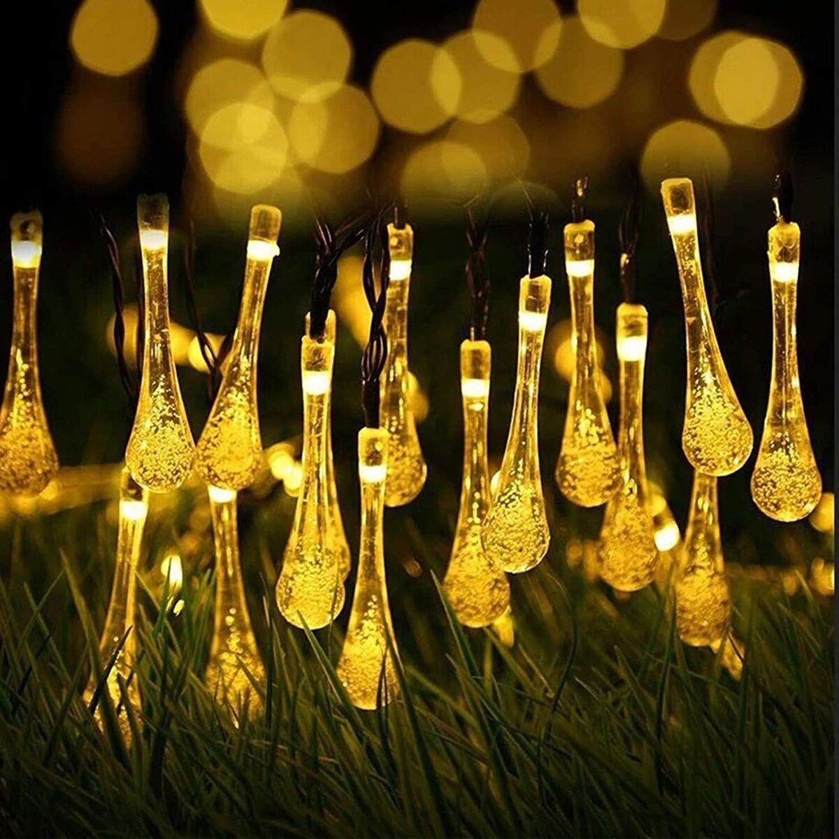 Solar Light String 21.4 Feet 30 LED Water Drops Solar