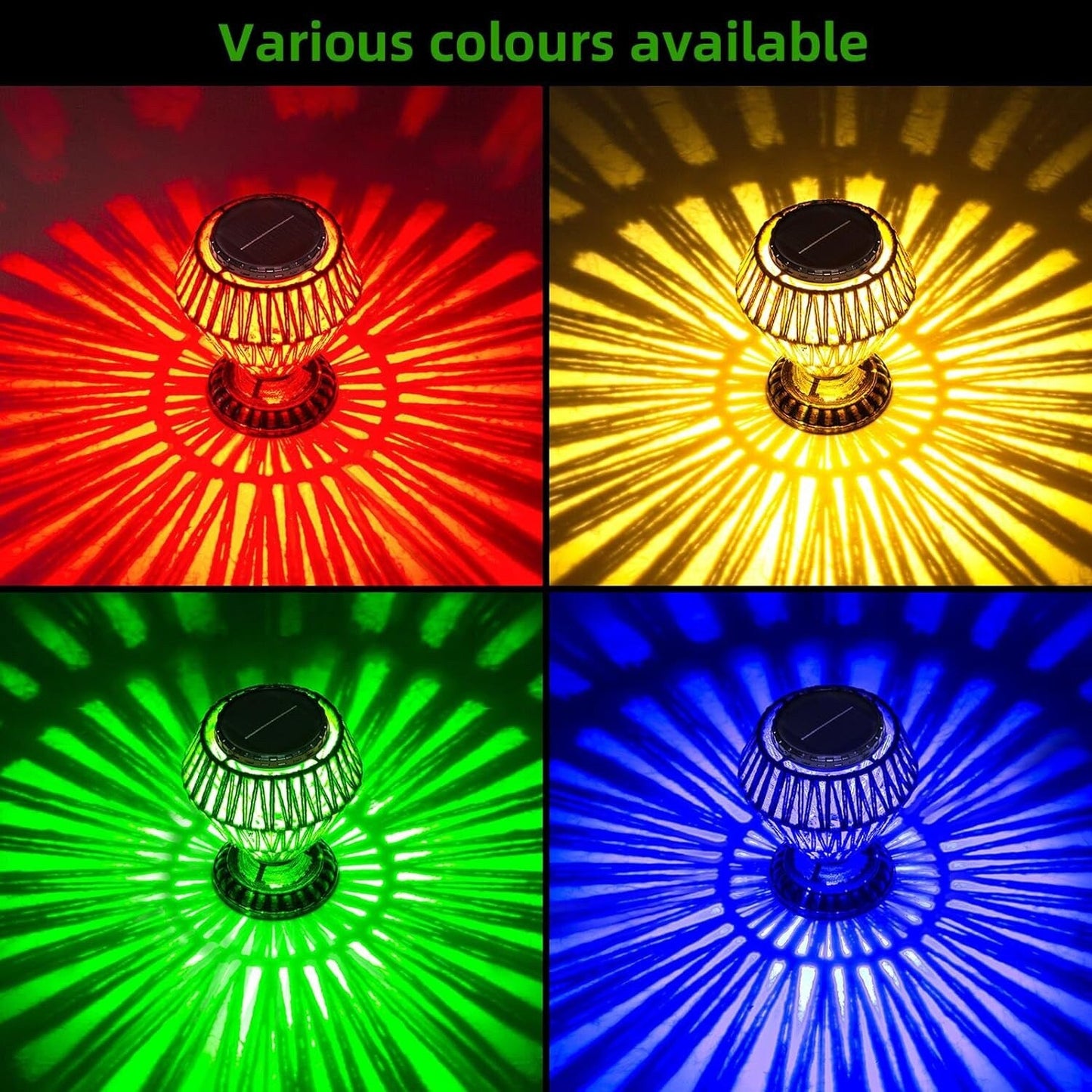Solar Panel Rattan Woven Lights Dimmable Nightstand Desk Lamp Outdoor Indoor Decorative