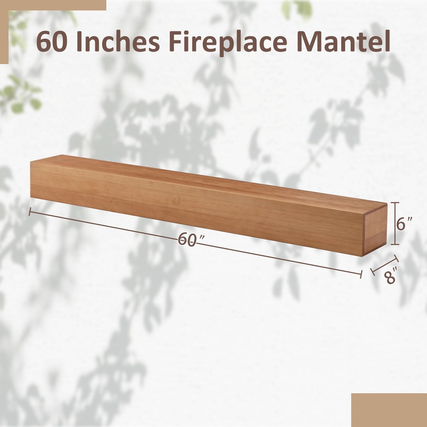 Solid Pine Wall Mounted Fireplace Mantel Floating Shelf